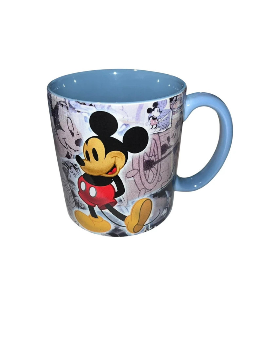 Disney Parks Mickey Mouse Blue Vintage Retro Ceramic Collector Mug